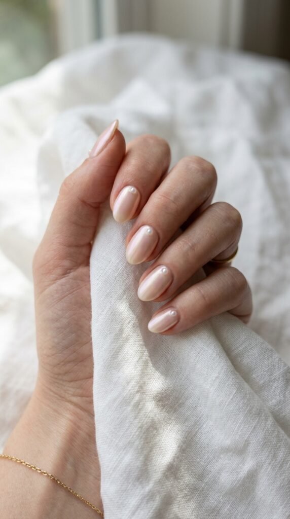 Pearl and Iridescent Nails — Coastal Elegance, Refined