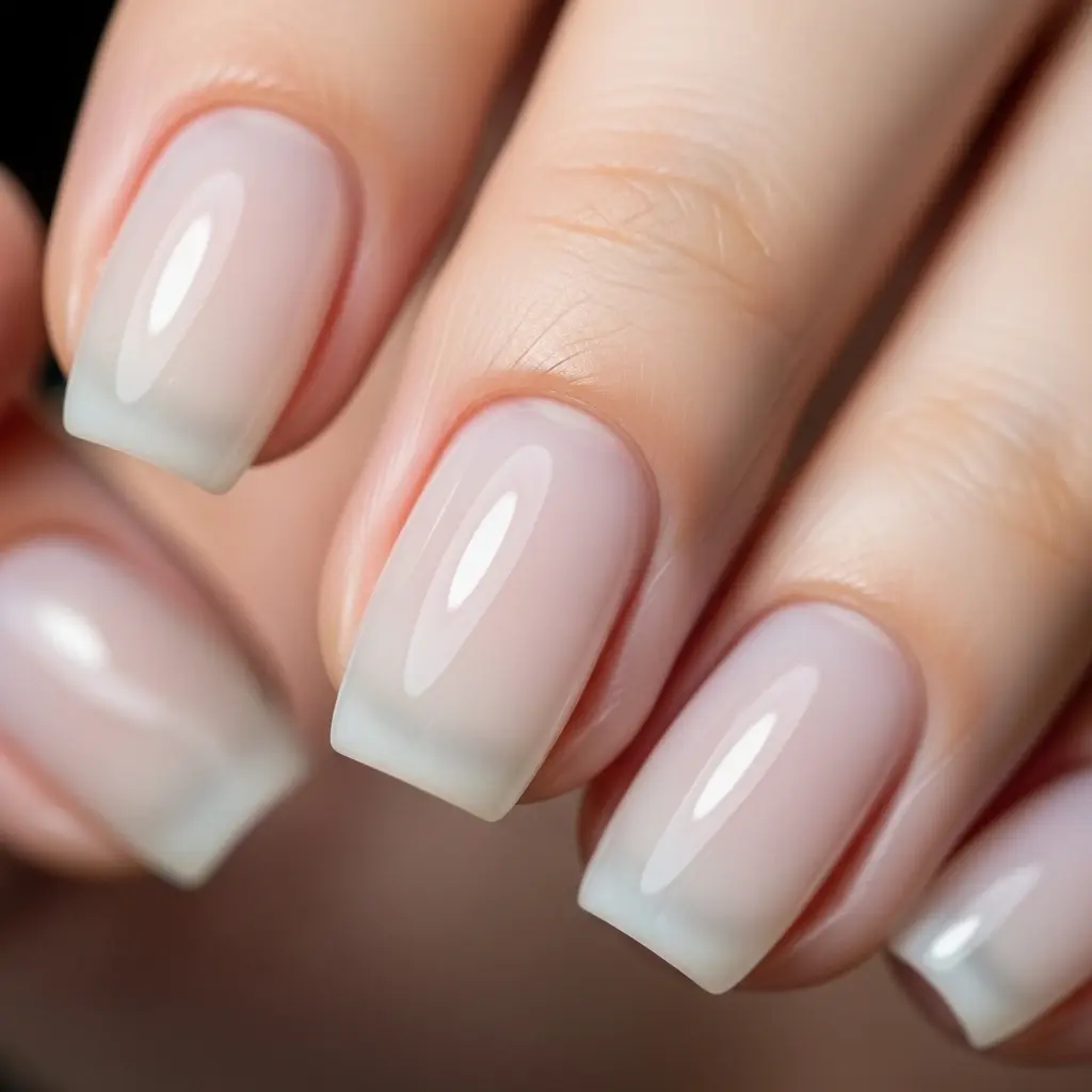 Summer Nail Color 2026 – Sheer Milky Jelly Soap Nails Short Squoval