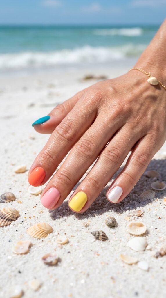 Skittle Nails — A Different Color on Every Finger