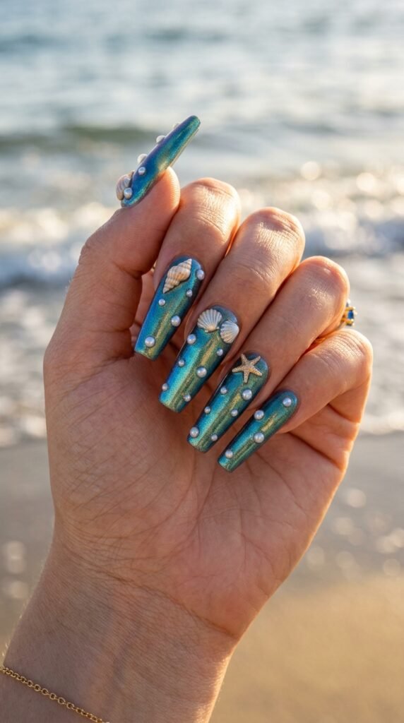 Mermaidcore Nails Beach Nails— The Ultimate Ocean Fantasy