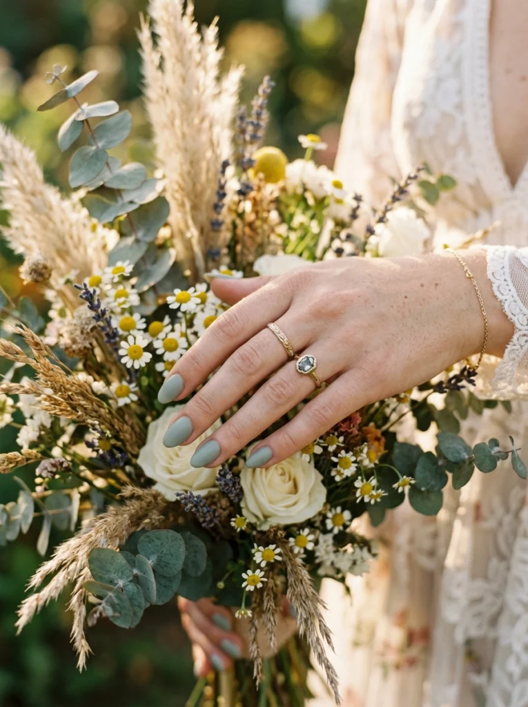  Sage Green Bridal Nails