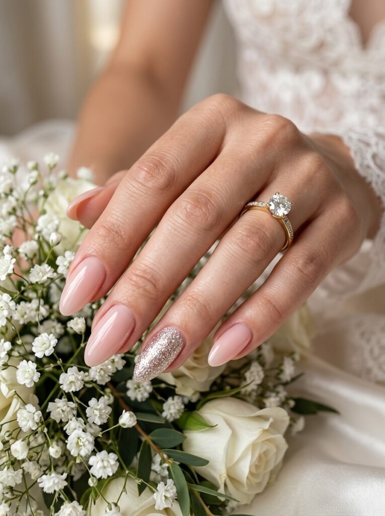 Glitter Accent Nails
