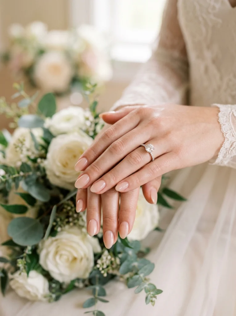 No-Mani Mani Clean Girl Bridal Nails - Wedding Nail Ideas for Brides - wedding nail ideas for brides