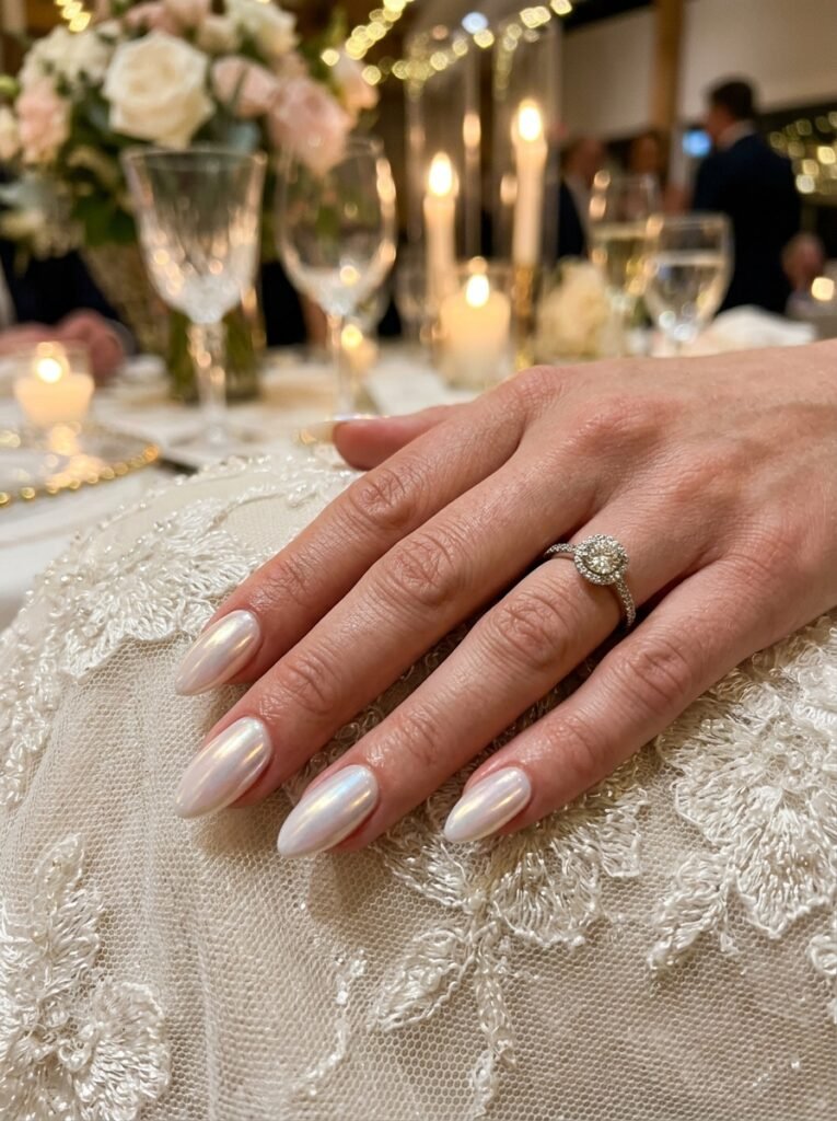  Pearl Chrome Bridal Nails