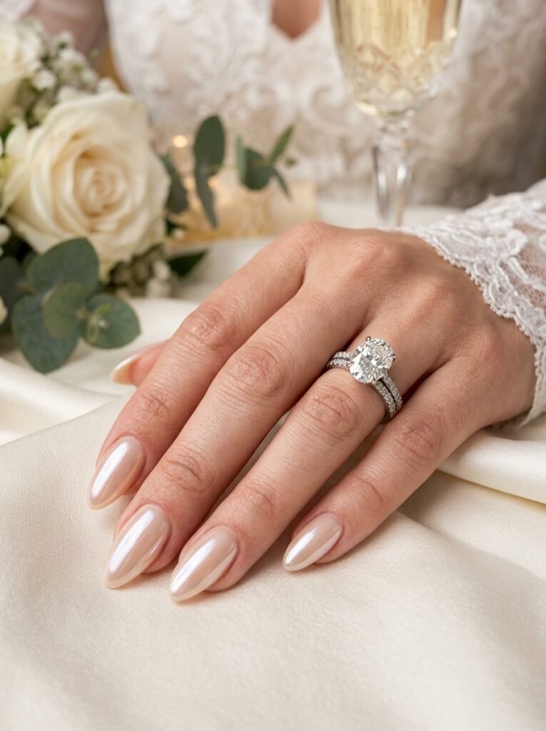 Glazed Donut Wedding Nails