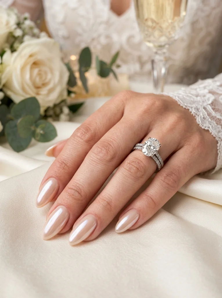 Glazed Donut Wedding Nails